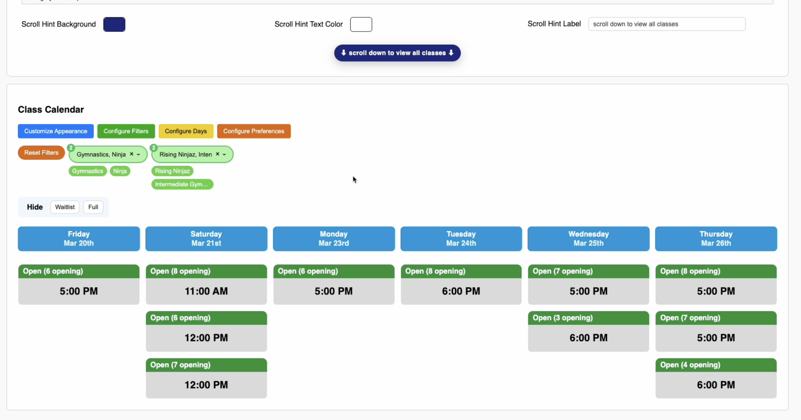 Building a Custom Weekly Class Calendar - Video